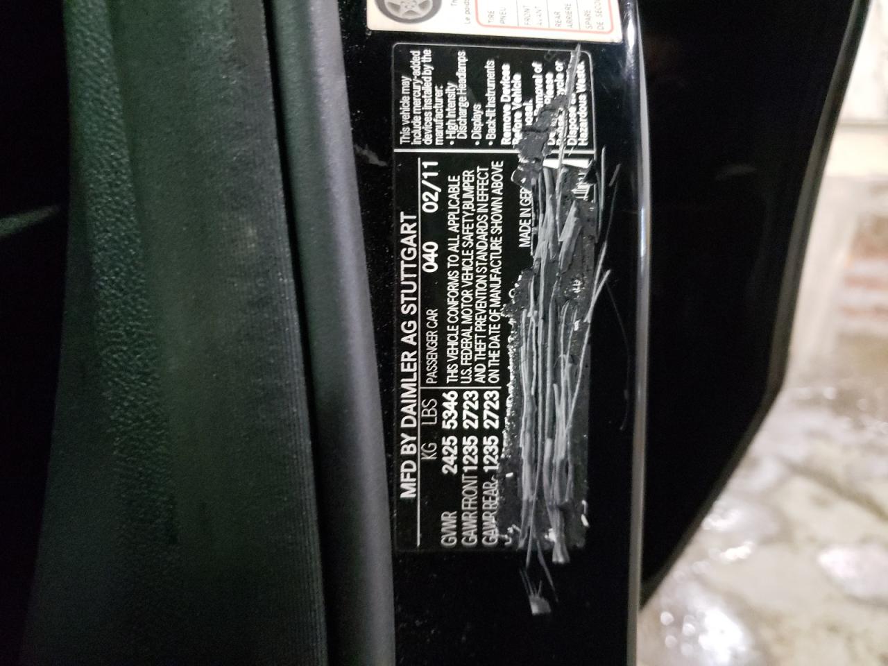 Photo 10 from auction – 2011 MERCEDES-BENZ E 550 4MAT with VIN WDDHF9AB2BA413448