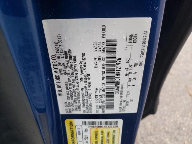 Photo 10 from auction – 2017 FORD FUSION SE with VIN 3FA6P0HD1HR121926