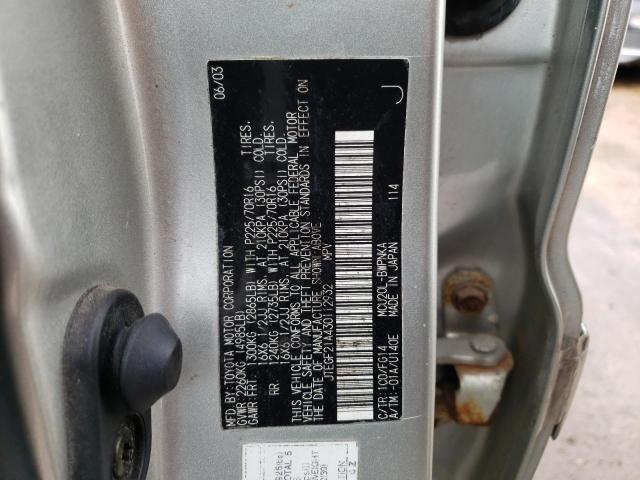 Photo 10 from auction – 2003 TOYOTA HYLANDER with VIN JTEGF21A430112932