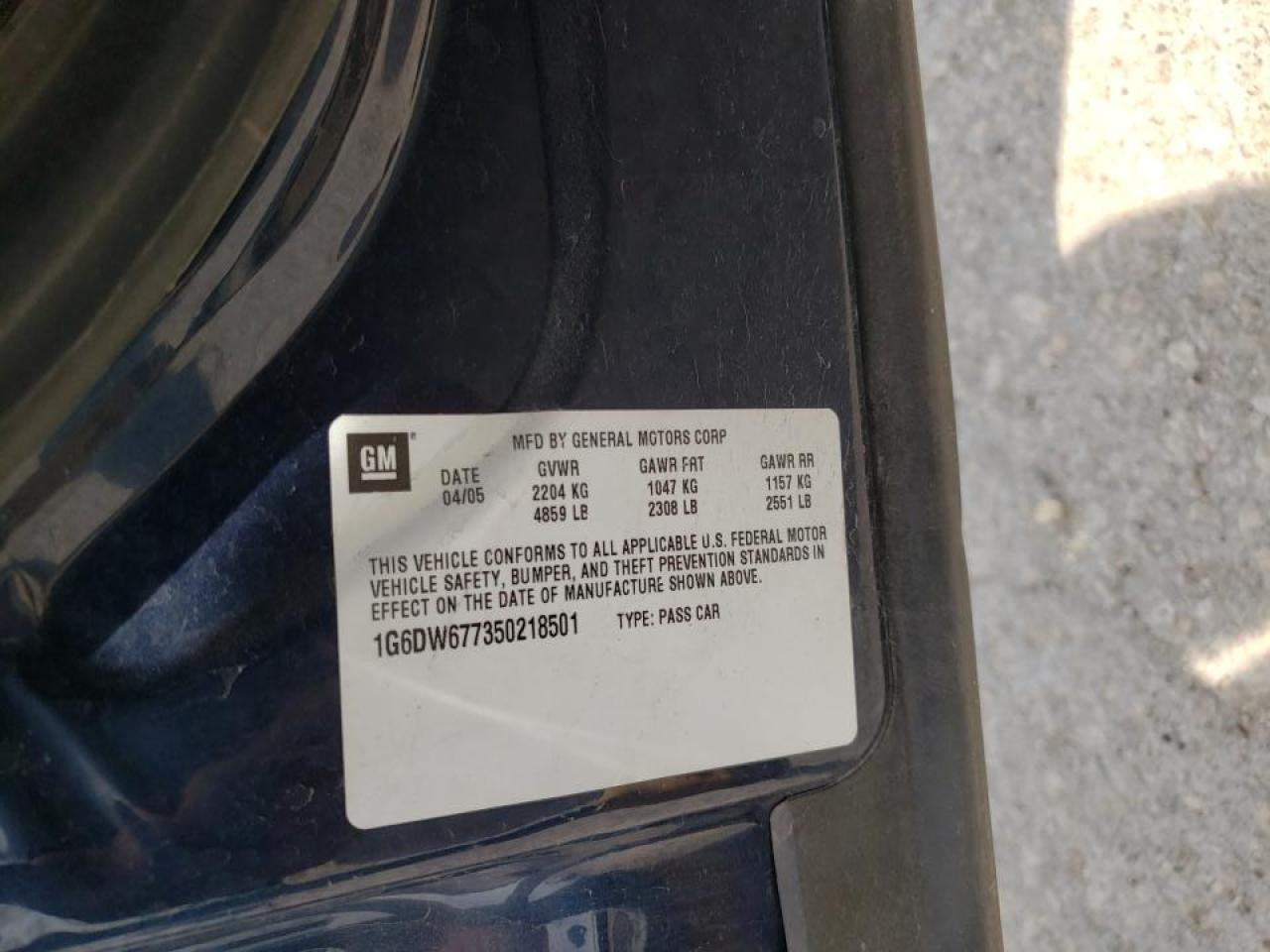 Photo 10 from auction – 2005 CADILLAC STS with VIN 1G6DW677350218501