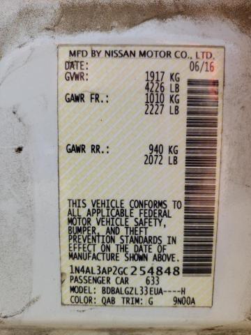 Photo 10 from auction – 2016 NISSAN ALTIMA 2.5 with VIN 1N4AL3AP2GC254848