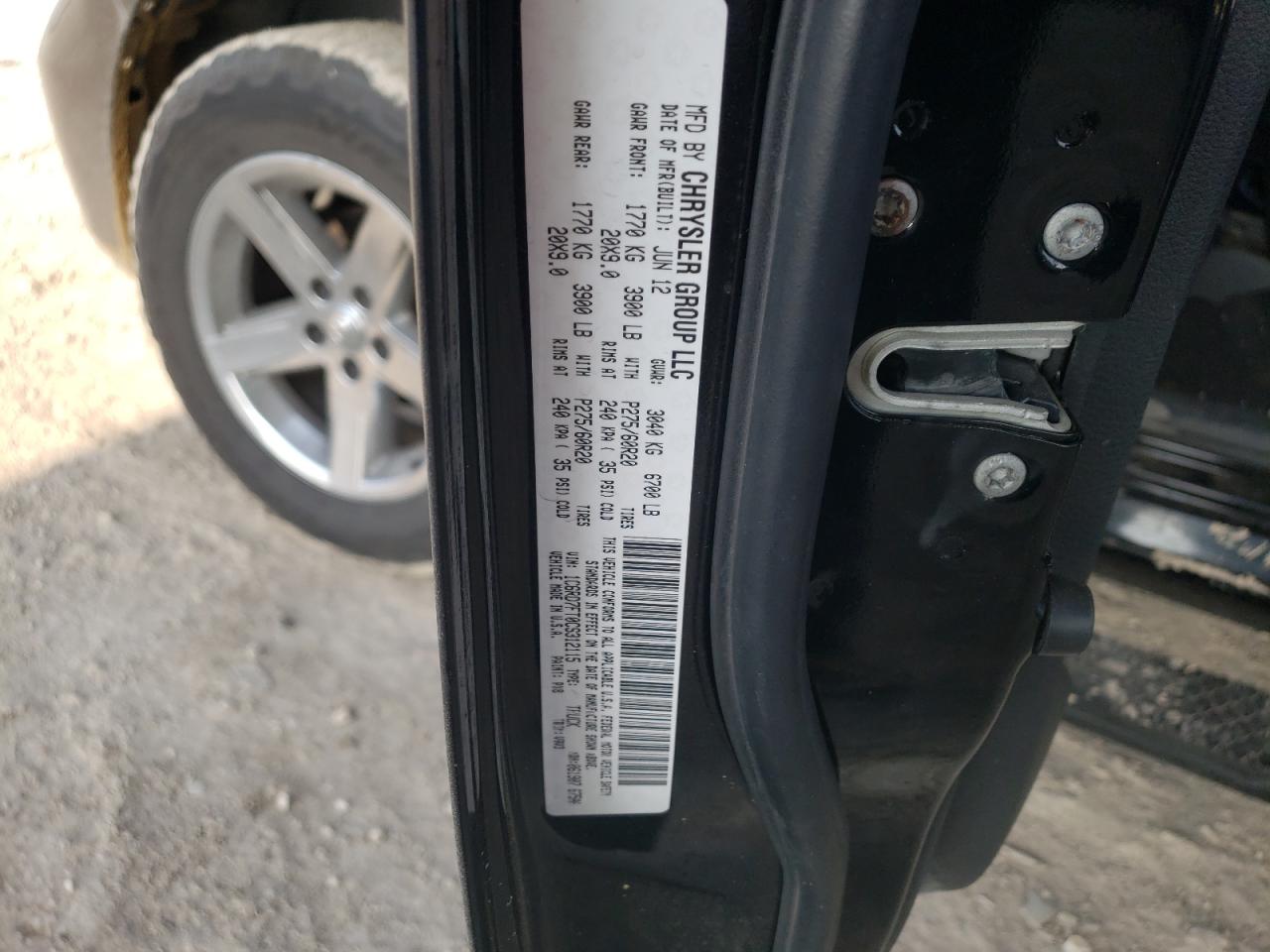 Photo 10 from auction – 2012 DODGE RAM 1500 S with VIN 1C6RD7FT0CS312115