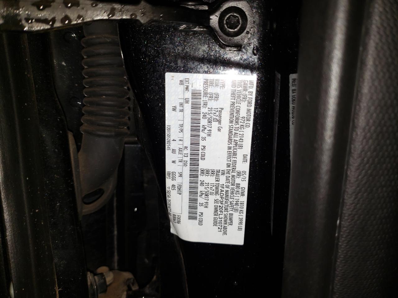 Photo 10 from auction – 2015 FORD FOCUS SE with VIN 1FADP3F20FL310721