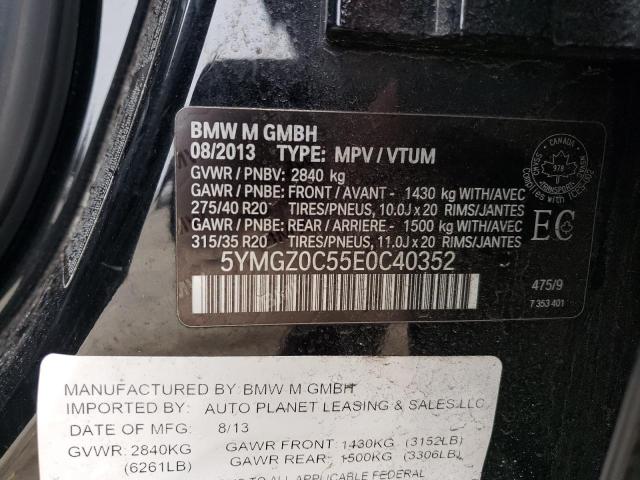 Photo 10 from auction – 2014 BMW X6 M with VIN 5YMGZ0C55E0C40352