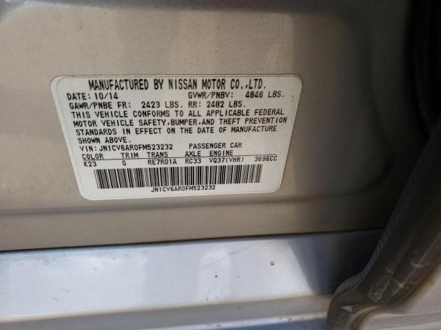 Photo 10 from auction – 2015 INFINITI Q40 with VIN JN1CV6AR0FM523232