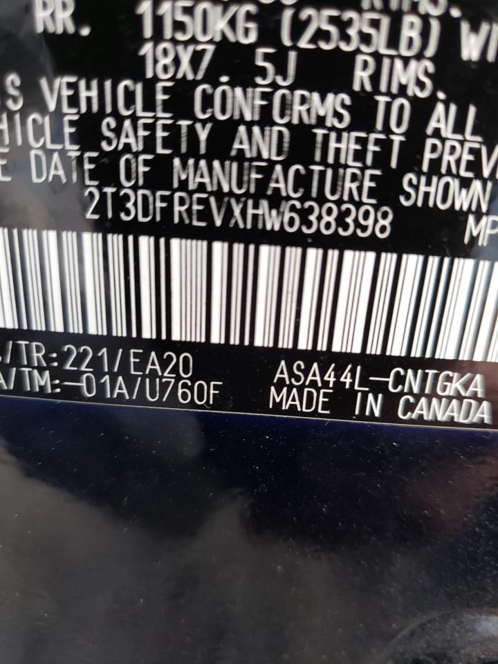 Photo 10 from auction – 2017 TOYOTA RAV4 LIMIT with VIN 2T3DFREVXHW638398
