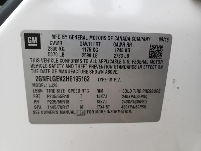 Photo 10 from auction – 2017 CHEVROLET EQUINOX PR with VIN 2GNFLGEK2H6195162