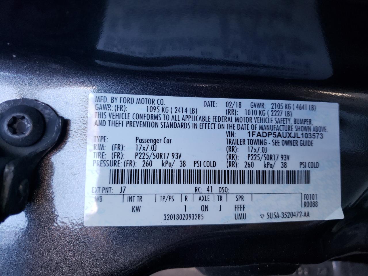 Photo 10 from auction – 2018 FORD C-MAX SE with VIN 1FADP5AUXJL103573