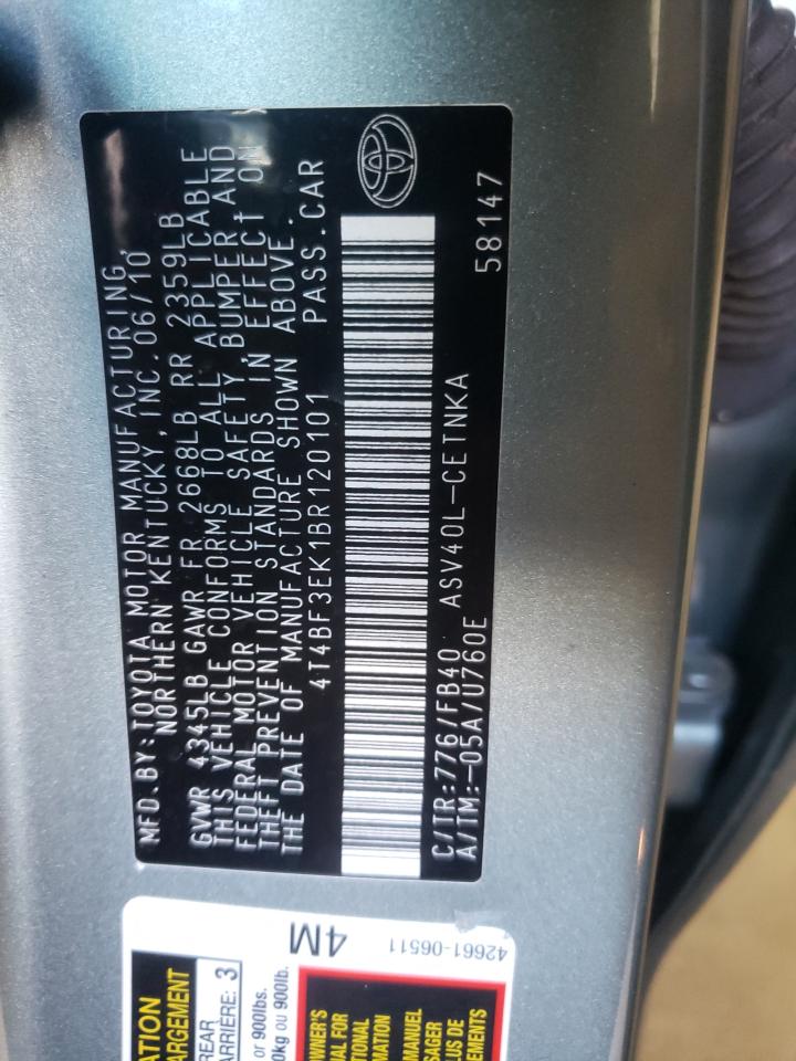 Photo 10 from auction – 2011 TOYOTA CAMRY BASE with VIN 4T4BF3EK1BR120101