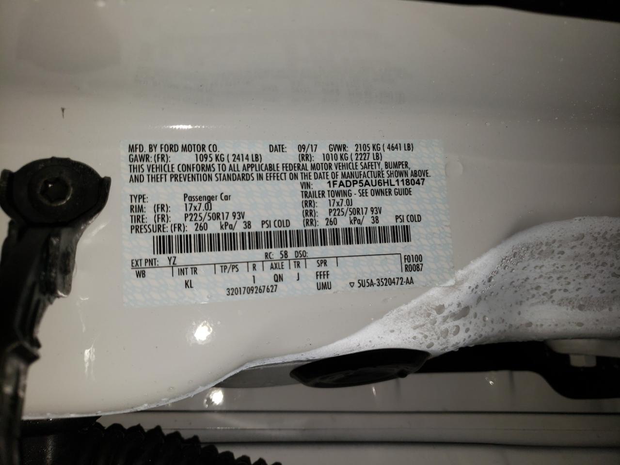 Photo 10 from auction – 2017 FORD C-MAX SE with VIN 1FADP5AU6HL118047