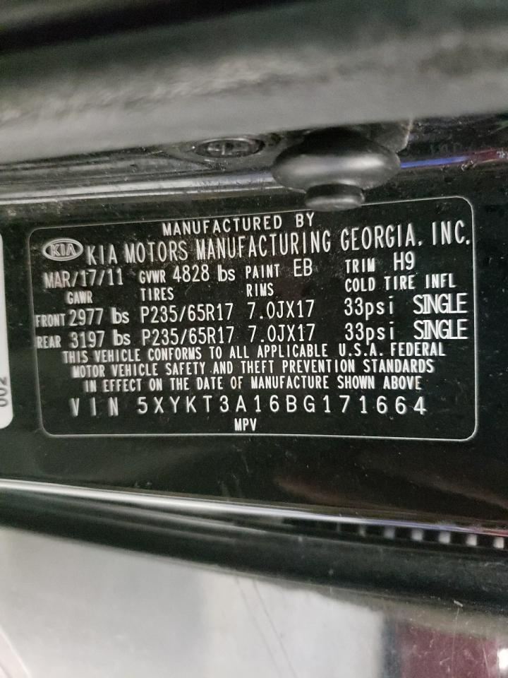 Photo 10 from auction – 2011 KIA SORENTO BA with VIN 5XYKT3A16BG171664