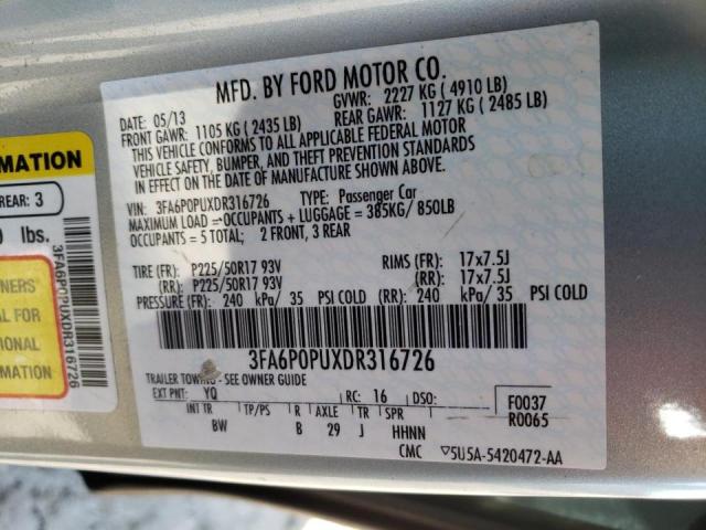 Photo 10 from auction – 2013 FORD FUSION SE with VIN 3FA6P0PUXDR316726