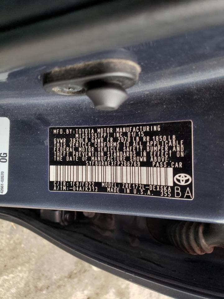 Photo 10 from auction – 2015 TOYOTA COROLLA L with VIN 5YFBURHEXFP266769