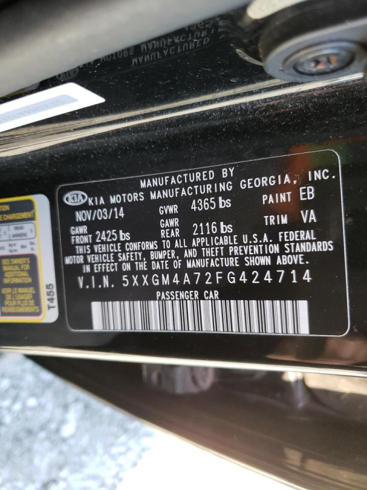 Photo 10 from auction – 2015 KIA OPTIMA LX with VIN 5XXGM4A72FG424714