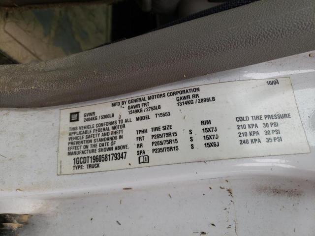 Photo 10 from auction – 2005 CHEVROLET COLORADO with VIN 1GCDT196058179347