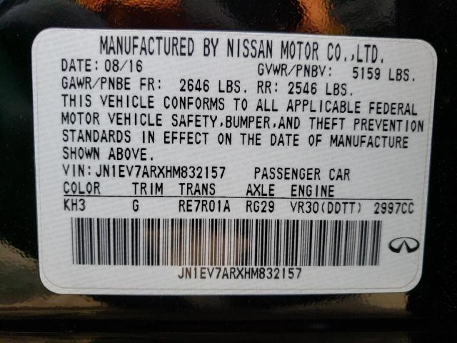 INFINITI Q50 PREMIU 2017 with VIN JN1EV7ARXHM832157 - Photo from auction