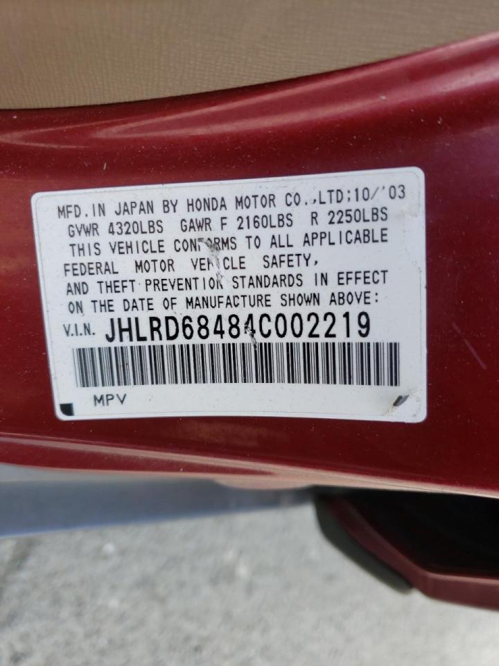 Photo 10 from auction – 2004 HONDA CR-V LX with VIN JHLRD68484C002219