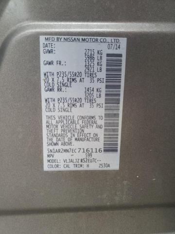 Photo 10 from auction – 2014 NISSAN PATHFINDER with VIN 5N1AR2MN7EC716116