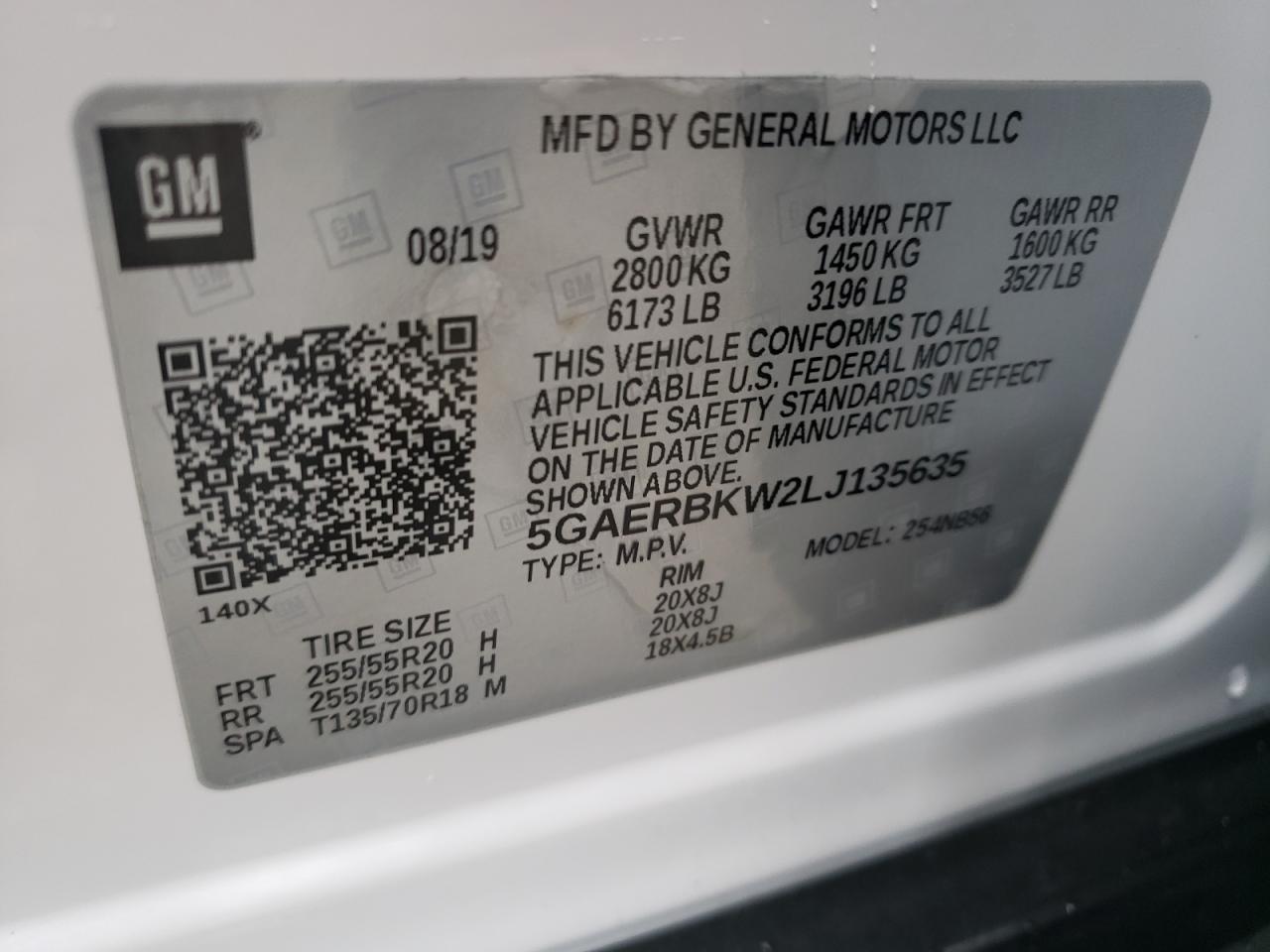 Photo 10 from auction – 2020 BUICK ENCLAVE ES with VIN 5GAERBKW2LJ135635