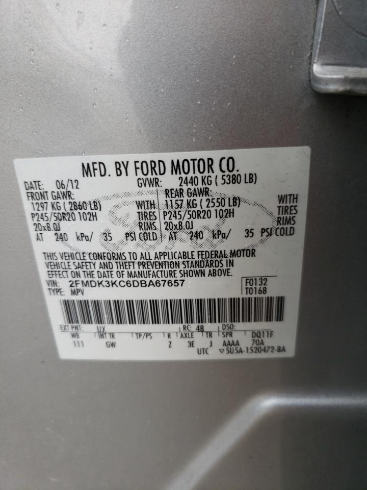 Photo 10 from auction – 2013 FORD EDGE LIMIT with VIN 2FMDK3KC6DBA67657