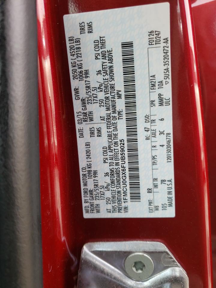 Photo 10 from auction – 2015 FORD ESCAPE SE with VIN 1FMCU0GX6FUB59025