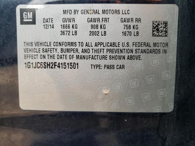 Photo 10 from auction – 2015 CHEVROLET SONIC LT with VIN 1G1JC6SH2F4151501