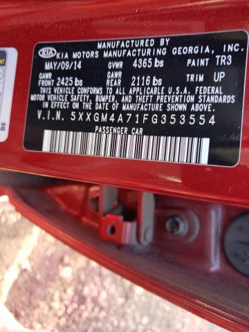 Photo 10 from auction – 2015 KIA OPTIMA LX with VIN 5XXGM4A71FG353554