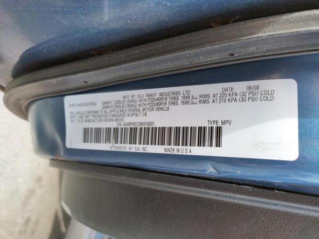 Photo 10 from auction – 2009 SUBARU OUTBACK with VIN 4S4BP60C596319501