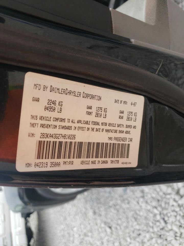 Photo 10 from auction – 2007 DODGE CHARGER SE with VIN 2B3KA43G27H810226