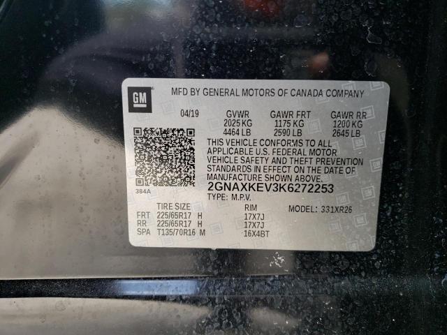 Photo 10 from auction – 2019 CHEVROLET EQUINOX LT with VIN 2GNAXKEV3K6272253