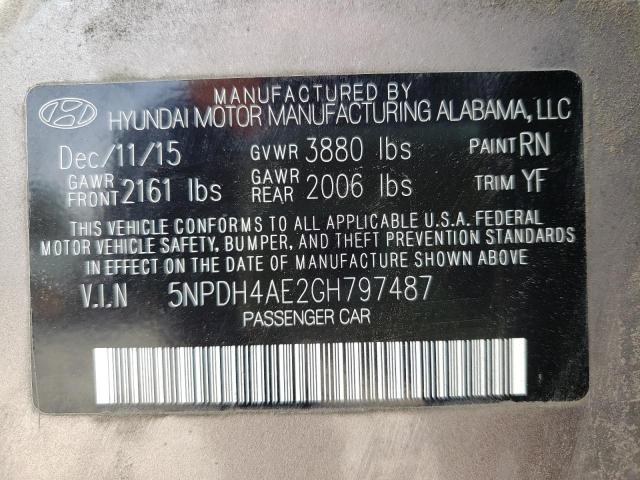 Photo 10 from auction – 2016 HYUNDAI ELANTRA SE with VIN 5NPDH4AE2GH797487