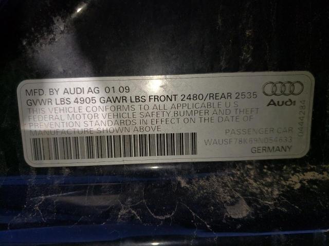 Photo 10 from auction – 2009 AUDI A4 PREMIUM with VIN WAUSF78K69N054633