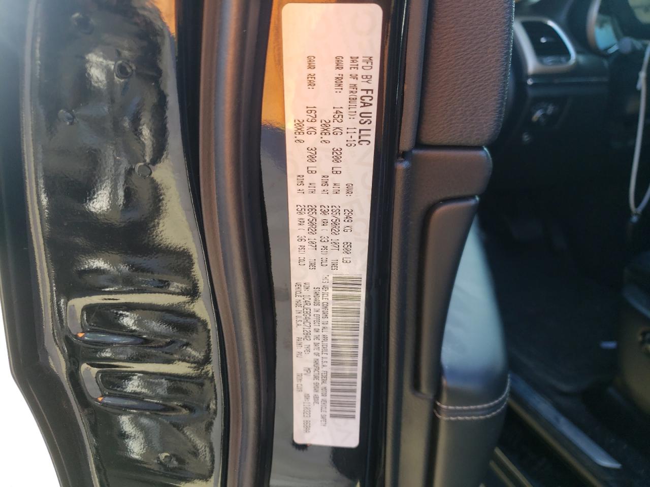 Photo 10 from auction – 2017 JEEP GRAND CHER with VIN 1C4RJEBG4HC712842