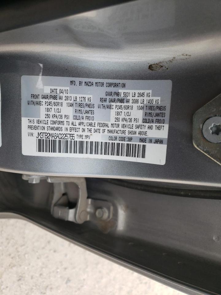 Photo 10 from auction – 2010 MAZDA CX-9 with VIN JM3TB2MA8A0225765