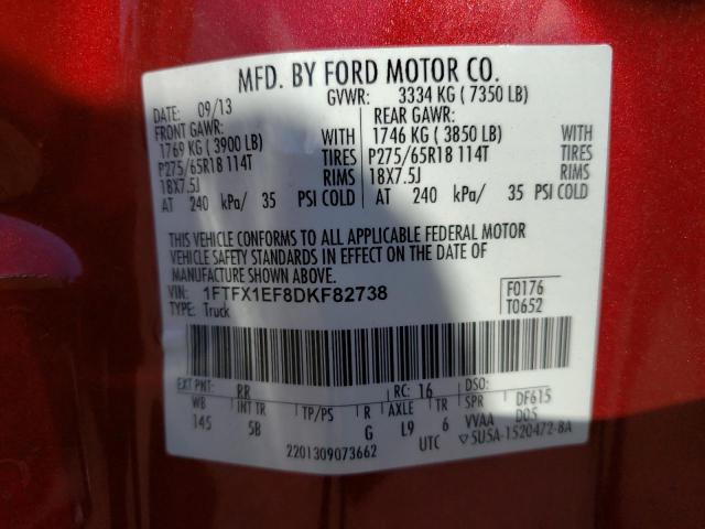 Photo 10 from auction – 2013 FORD F150 SUPER with VIN 1FTFX1EF8DKF82738