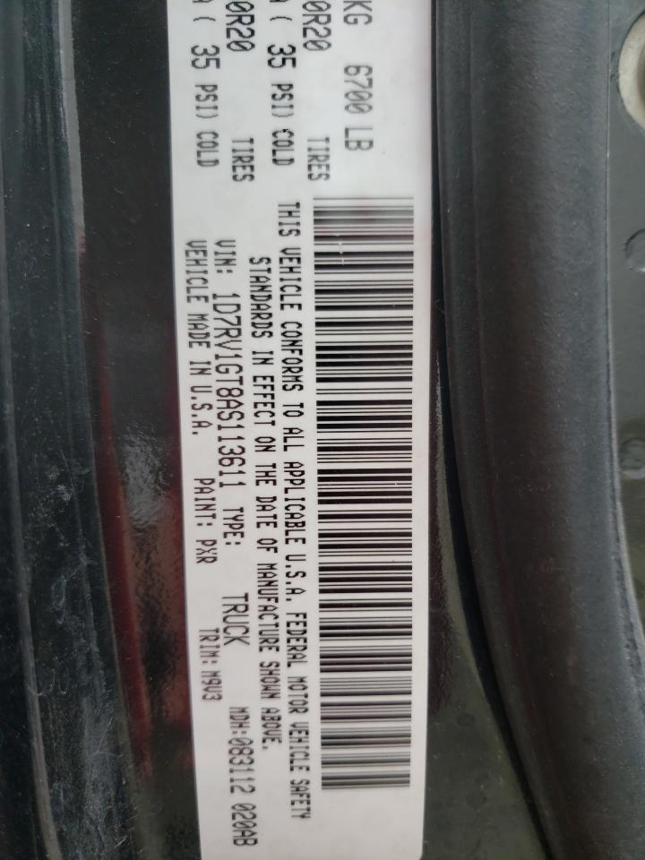 Photo 10 from auction – 2010 DODGE RAM 1500 with VIN 1D7RV1GT8AS113611