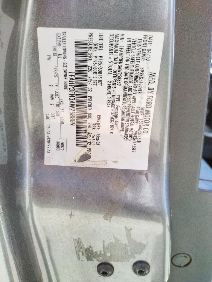 Photo 10 from auction – 2010 FORD FOCUS SE with VIN 1FAHP3FN3AW258889