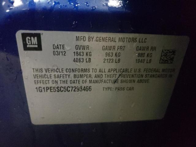 Photo 10 from auction – 2012 CHEVROLET CRUZE LT with VIN 1G1PE5SC5C7293466