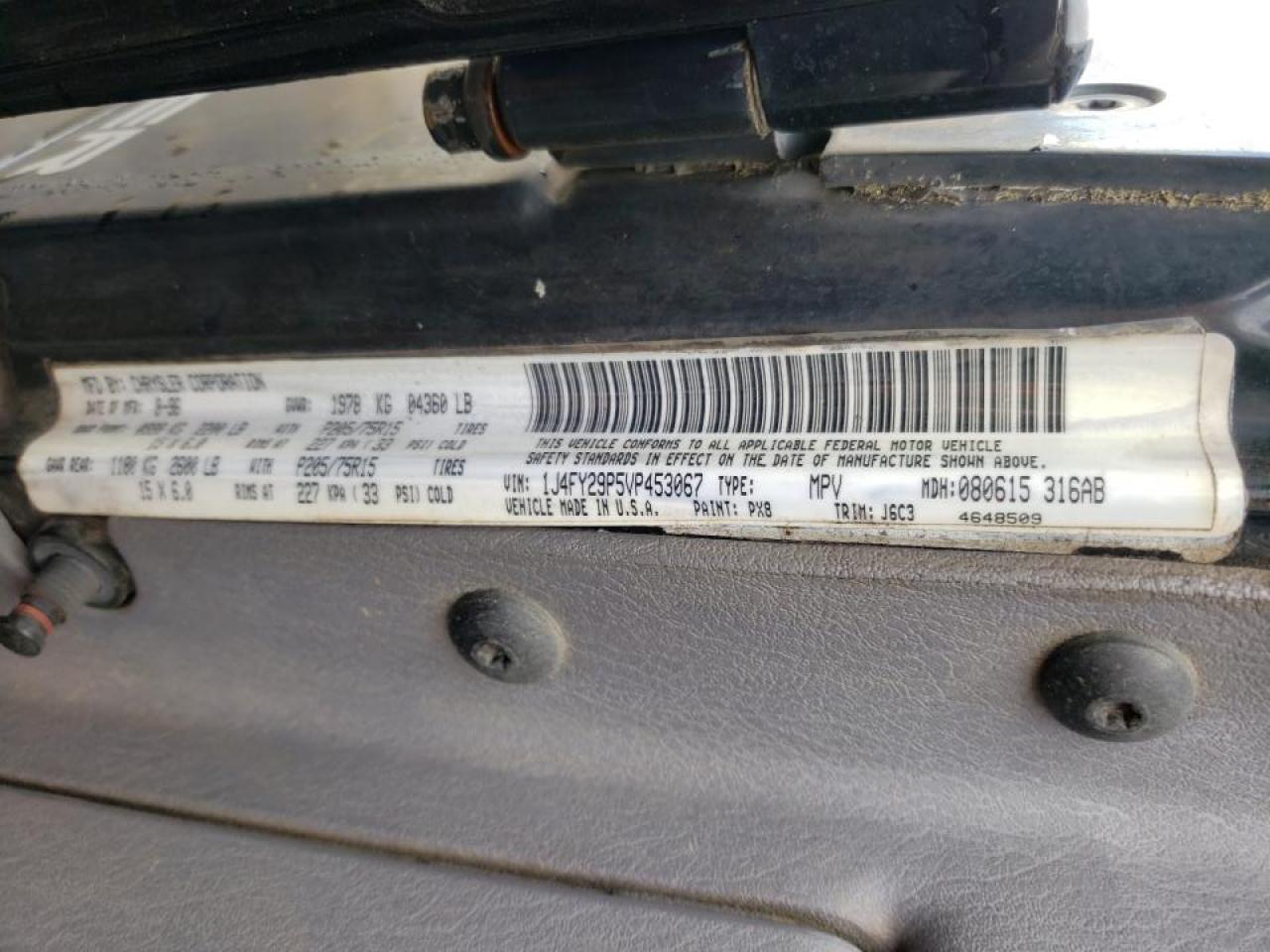 Photo 10 from auction – 1997 JEEP WRANGLER / with VIN 1J4FY29P5VP453067