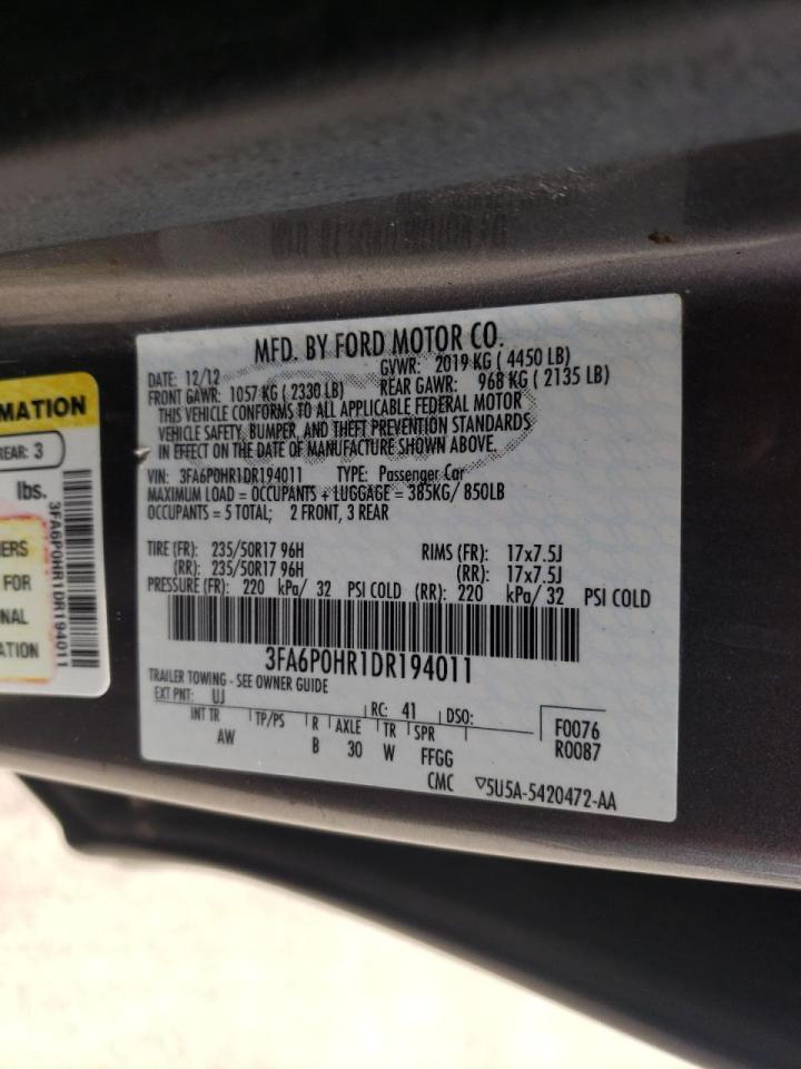Photo 10 from auction – 2015 FORD FUSION SE with VIN 3FA6P0HR1DR194011