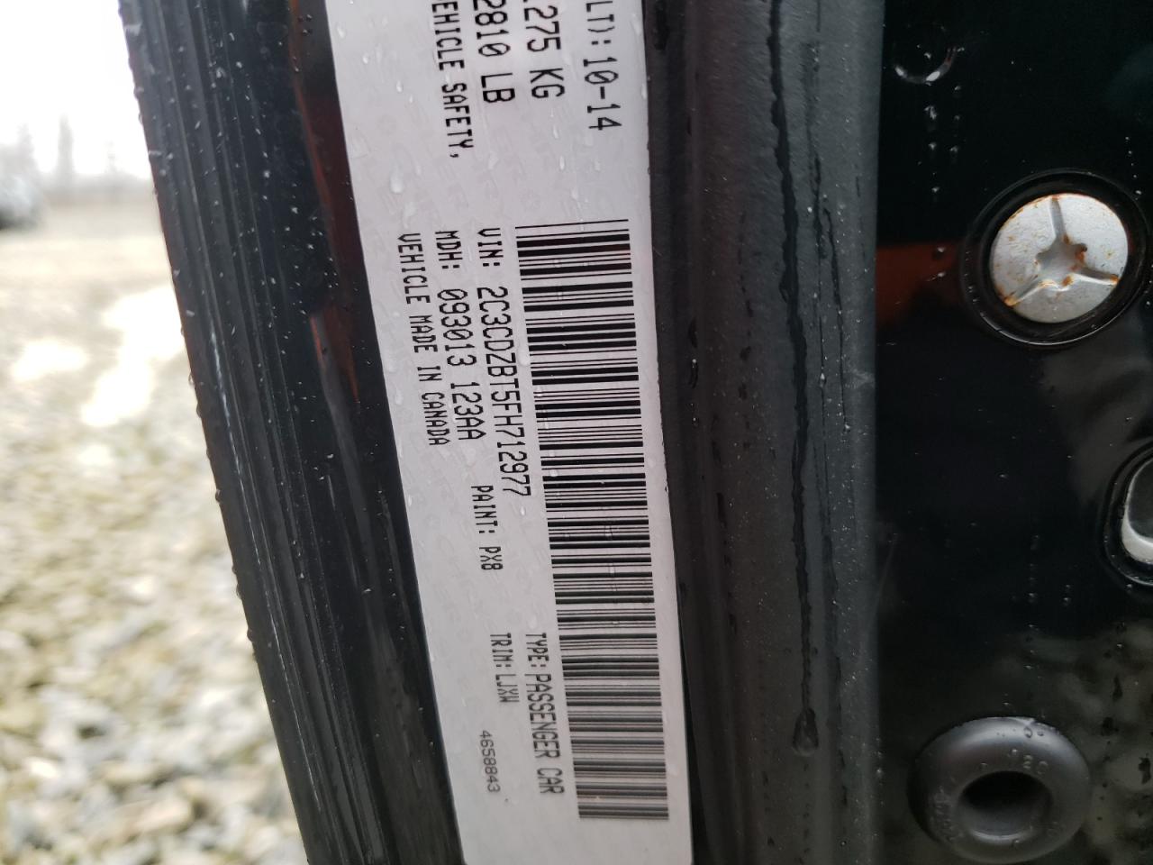 Photo 10 from auction – 2015 DODGE CHALLENGER with VIN 2C3CDZBT5FH712977