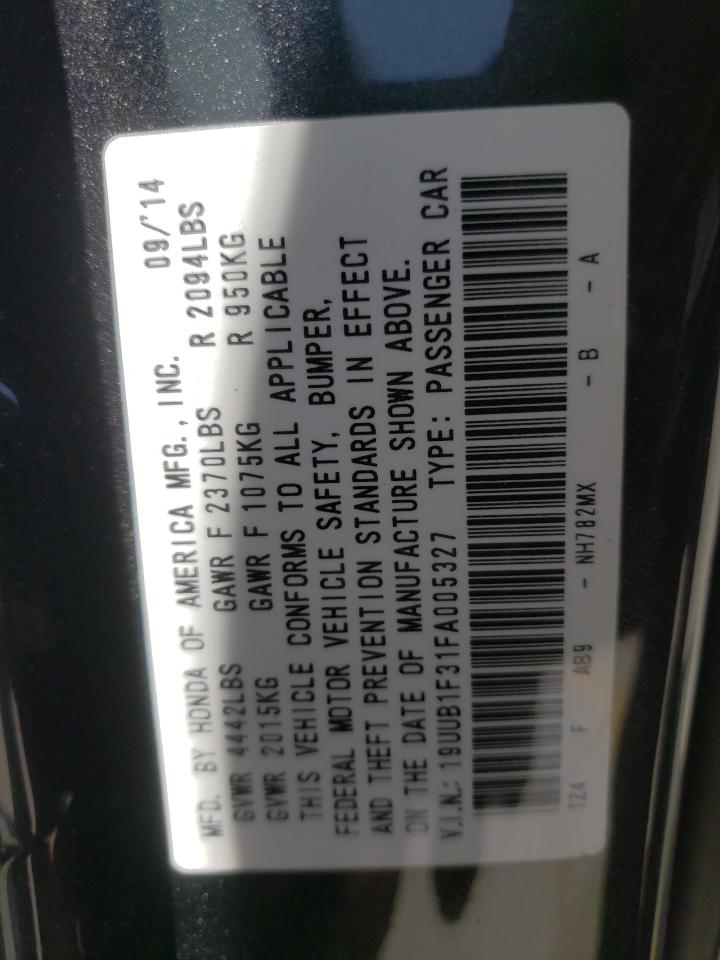 Photo 10 from auction – 2015 ACURA TLX with VIN 19UUB1F31FA005327