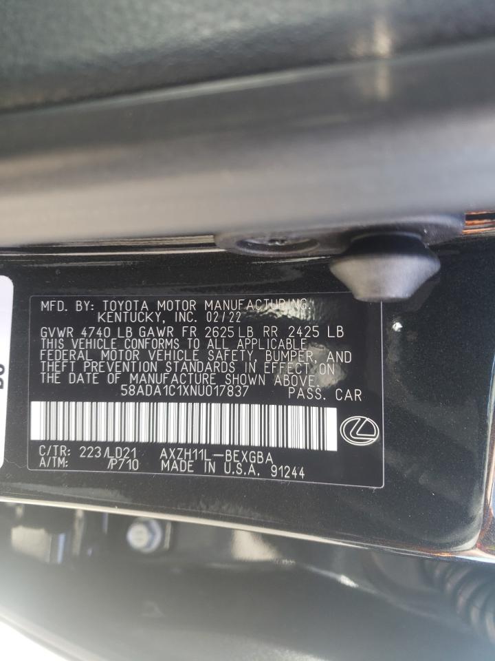Photo 10 from auction – 2022 LEXUS ES 300H with VIN 58ADA1C1XNU017837
