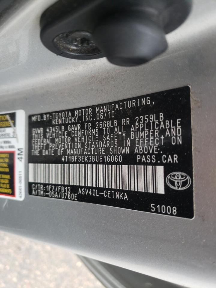 Photo 10 from auction – 2011 TOYOTA CAMRY BASE with VIN 4T1BF3EK3BU616060