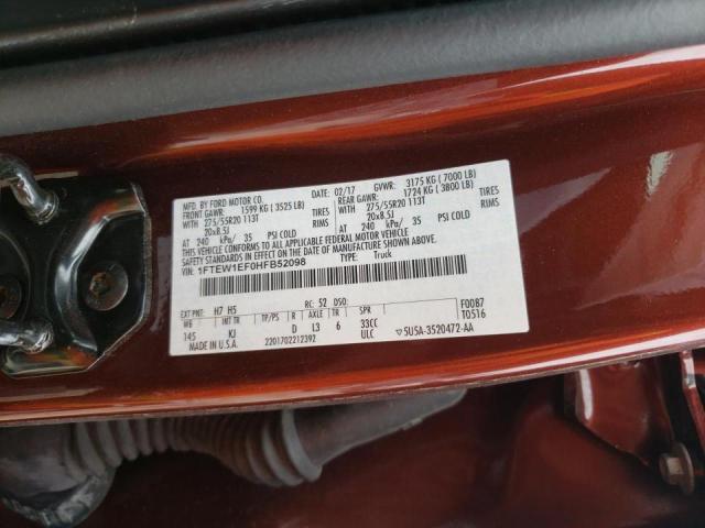 Photo 10 from auction – 2017 FORD F150 SUPER with VIN 1FTEW1EF0HFB52098