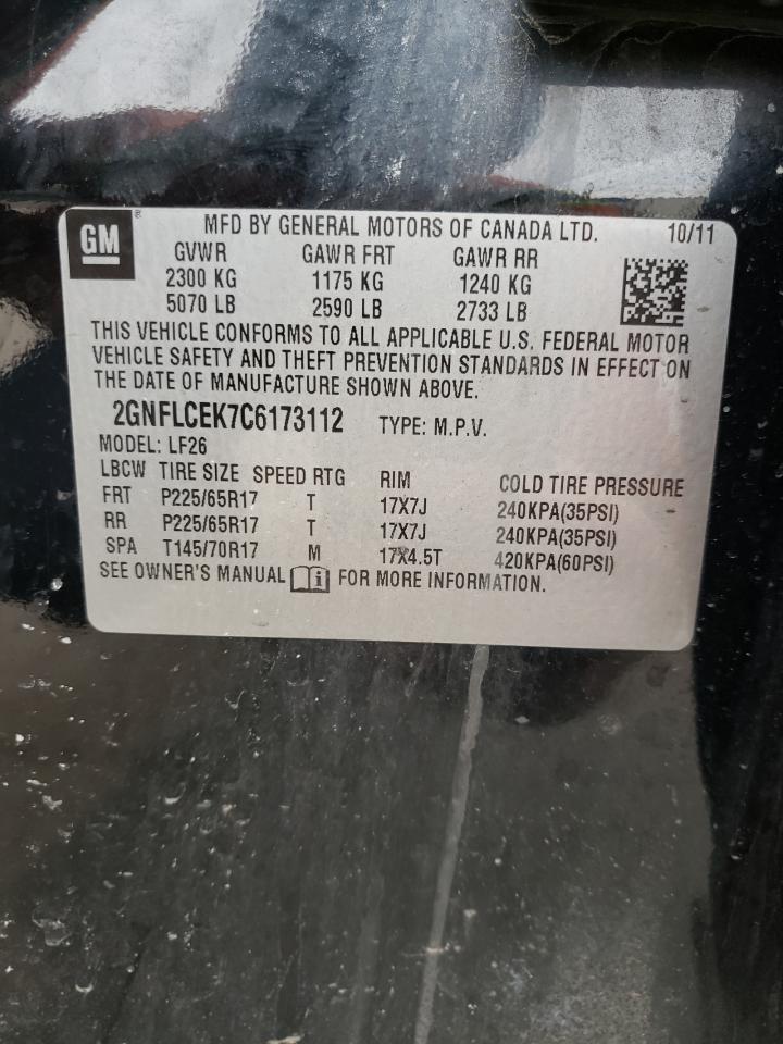 Photo 10 from auction – 2012 CHEVROLET EQUINOX LS with VIN 2GNFLCEK7C6173112