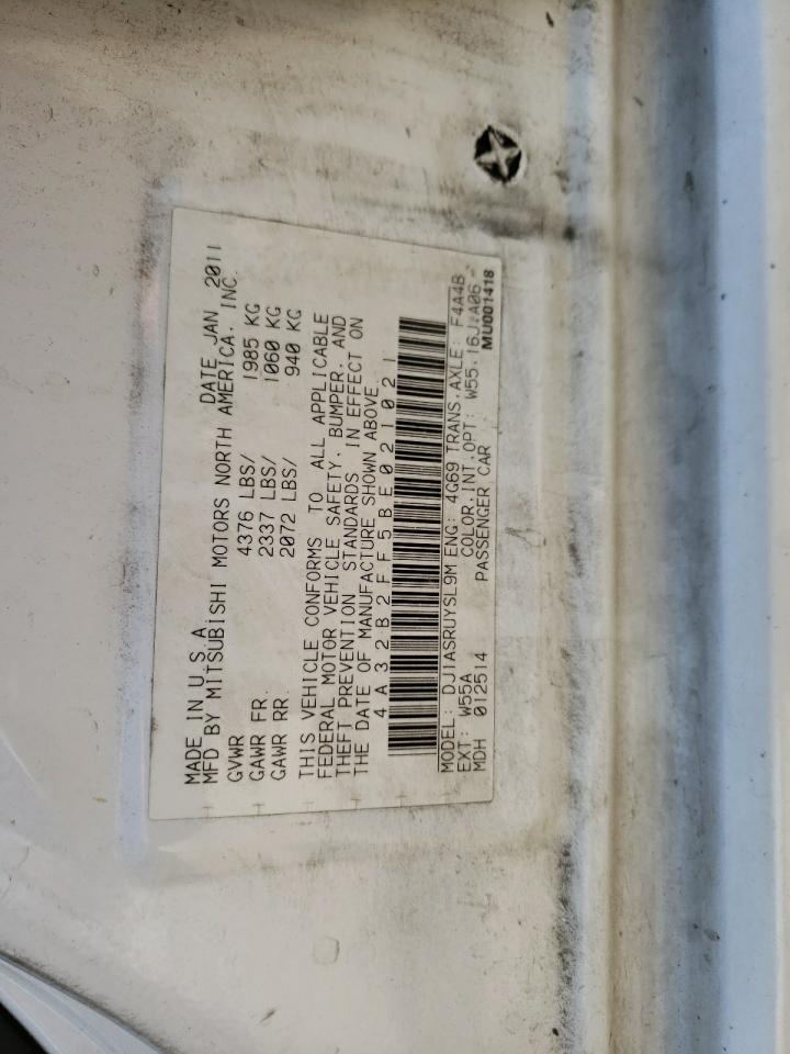 Photo 10 from auction – 2011 MITSUBISHI GALANT FE with VIN 4A32B2FF5BE021021