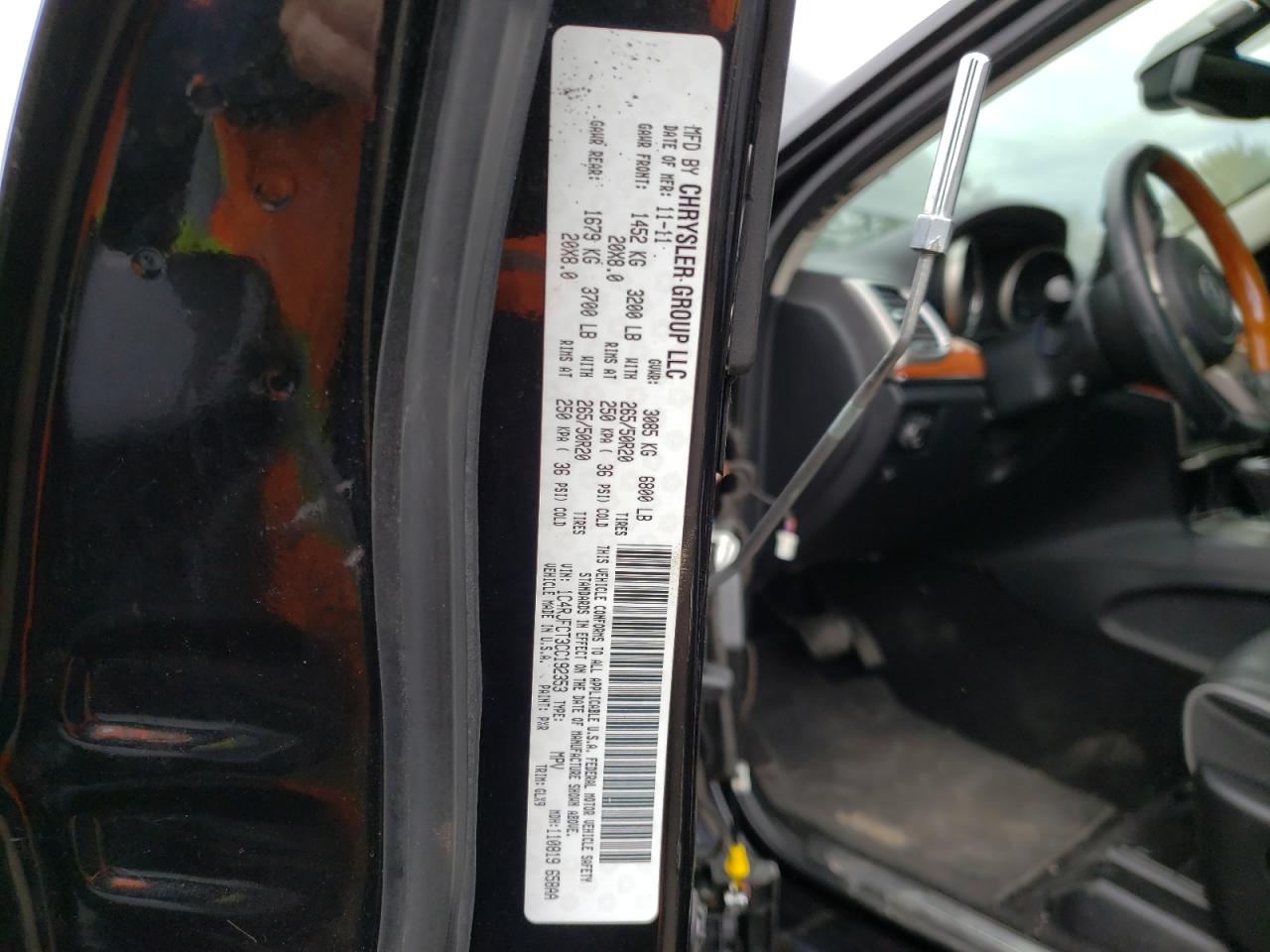 Photo 10 from auction – 2012 JEEP GRAND CHER with VIN 1C4RJFCT3CC192353