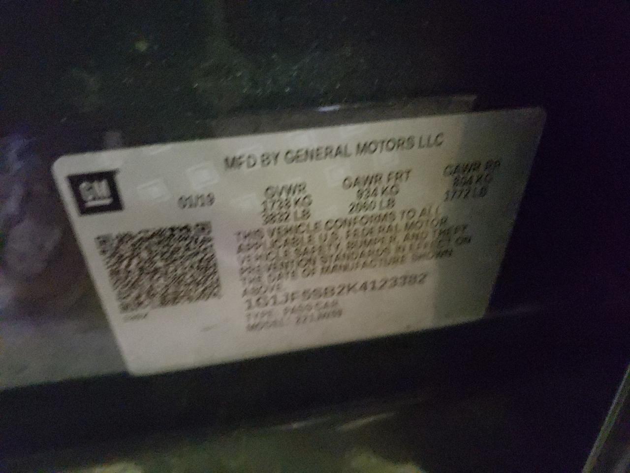 Photo 10 from auction – 2019 CHEVROLET SONIC PREM with VIN 1G1JF5SB2K4123382