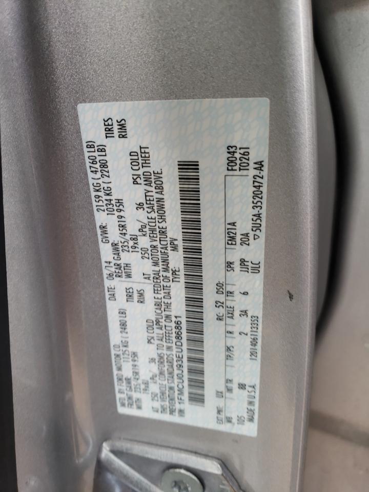 Zdjęcie 10 z aukcji – 2014 FORD ESCAPE TIT z VIN 1FMCU0J93EUD86861